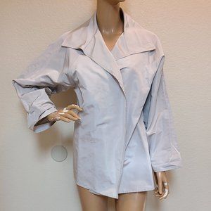 ZORAN Italian 100% SILK cocktail jacket evening coat open front L/XL formal
